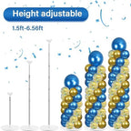 2 Sets Adjustable Balloon Column Stand Kit with Bases（ Navy Blue and Gold） - Image 4