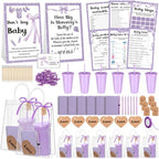Dunzoom 461 Pcs Funny Baby Shower Games with Prize for Guest Winner, Purple by Dunzoom