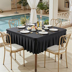 Wish Care 4 Pack Black Spandex Tablecloths for 34x34 Inch Square Tables, Stretch Fitted Table Clothes with Pleated Ruffle Skirt for 34” Table, Wrinkle Free and Elastic, for Party Kitchen Home Dining - Image 6