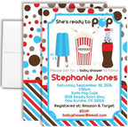 Amanda Creation She's Ready to Pop Baby Shower Invitations, Ready to POP Baby Shower Invites, 20 Personalized 5x7 Double-Sided Cards with White Envelopes, Made in USA by AmandaCreation