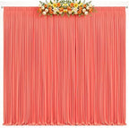 10x10ft Orange Backdrop Curtains for Parties Baby Shower Photo Wrinkle Free Polyester Photoshoot Curtains Drapes Backdrop for Birthday Party Wedding Graduation Photography Background 2 Panels 5x10FT - Image 2