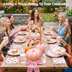 Ziliny 250 Pcs Pink Bow Pumpkin Paper Plates Napkins and Cups for 50 Guest - Image 6