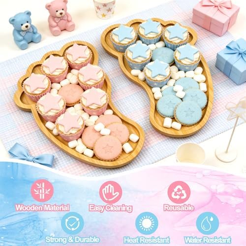 Gender Reveal Party Decorations Wooden Baby Shower Charcuterie Board Letter - Image 3