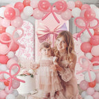 Soulchen 3 Pcs Pink Bows Arch Covers 200 Balloons Pink White 4 5 6 ft - Image 6