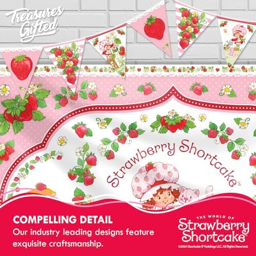 Treasures Gifted Officially Licensed Strawberry Shortcake Backdrop - 4.3ft Tall x 6ft Wide Banner - Strawberry Shortcake Decorations - Birthday Party Supplies - Baby Shower Decorations - Image 5
