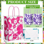 Teling 48 Pcs Hawaiian Party Favor Hibiscus Luau Paper Bags with Handles - Image 2