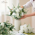 Serwalin 120 Pcs Mixed Eucalyptus Greenery Stems, White Roses, Babys Breath - Image 2