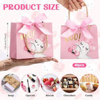 Kolldenn 40 Pcs Pink Halloween Party Favor Bags with Handles,Ghost Style - Image 2