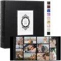 RECUTMS Photo Album 4x6 Pictures 1000 Photos Leather Large Baby Album Black by RECUTMS
