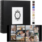 RECUTMS Photo Album 4x6 Pictures 1000 Photos Leather Large Baby Album Black by RECUTMS