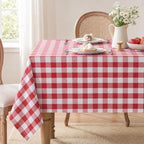 Gingham Tablecloth Rectangle Table, Cotton Linen Fabric Picnic Checkered Table Cloth Farmhouse Washable Wrinkle Free Buffalo Plaid Table Cover for Outdoor Birthday Party, Red, 60x106 by FiokleCozyHome