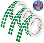 Perco Green Perforated Round Circle Dot Sticker 1/2-Inch Labels — 3 Rolls, 9,000 Stickers - Scrapbooks, Labeling for Inventory Grouping, Shelf Tags & Status Tracking, Strong Adhesive - Made in USA by Perco