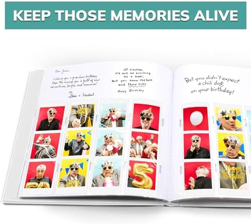 PBF (5 Pack) Photo Booth Album, Guest Book with 2x6 Clear Picture Inserts, White Cover with Plastic Sleeves & White Pages, Scrapbook Album for Photo Strips, Memory Book, Wedding, and Baby Showers - Image 3