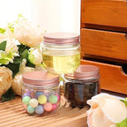 Tanlade 60 Pcs 3 oz Clear Plastic Mini Mason Jars with Lids, Rose Gold - Image 5