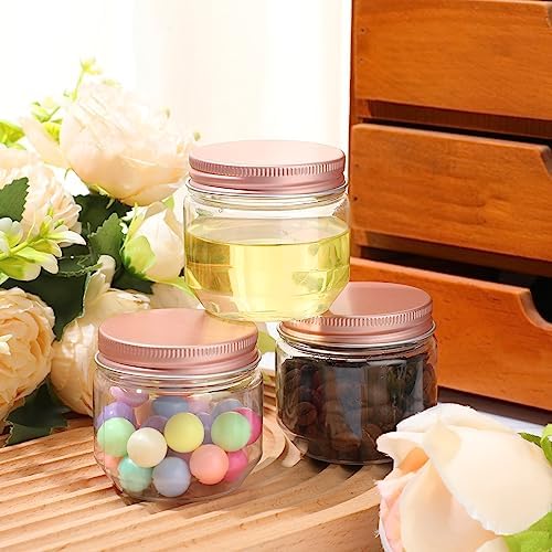 Tanlade 60 Pcs 3 oz Clear Plastic Mini Mason Jars with Lids, Rose Gold - Image 5