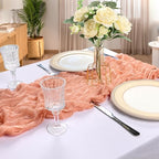 12 Pack 10Ft Peach Cheesecloth Table Runner 23 x 120 Inch - Image 6