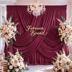 50FT x 15FT Wrinkle-Free Burgundy Backdrop Curtains for Wedding, 10 Panels Burgundy Fabric Photo Background Drapes for Wedding Reception, Birthday, Bridal & Baby Shower Decorations Photography - Image 3