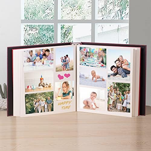Large Photo Album Self Adhesive 4x6 5x7 3x5 8.5x11 Scrapbook Magnetic Album DIY Scrap Book Length 13 x Width 12.8 (Inches) 120 Sticky Pages Linen Cover DIY Photo Album (PurPle) - Image 3