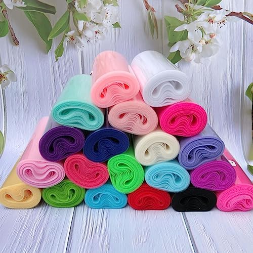 PuLAif Organza Tulle Fabric Roll 22m x 15cm Multicolor Wedding Baby Shower Party Decoration(Blue) - Image 4