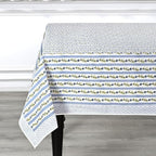 Ridhi Blue Meadow Vine Hand Block Print Cotton Tablecloth 102 x 48 Inch - Image 6