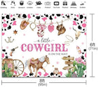 Cowgirl Baby Shower Backdrop 8x6ft Western Wild West Baby Shower Party Decorations Background A Little Cowgirl is On The Way Banner Photo Booth Props - Image 3