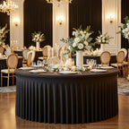 6 Pack Black Round Spandex Tablecloths, 5FT/60In Fitted Stretchy Table Cloth with Skirt, Washable Tablecloth, Circle Wrinkle Free Table Cover for Wedding Party Dining Banquet Events - Image 6