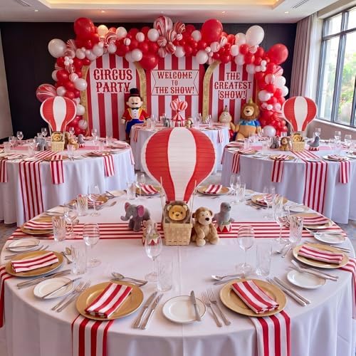 Meooeck 8 Sets Red Hot Air Balloon Table Centerpieces Decor - Image 5