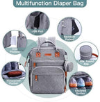ISMGN Diaper Bag Backpack with Changing Station, Baby Bag for Mom, Grey - Image 3