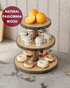 Wood Cupcake Stand, 3 Tier Cupcake Tower, Large Rustic Cake Display Holder - Image 5