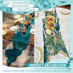 18 Pack Teal Cheesecloth Table Runner 17x108 Inches Boho Home Decor - Image 6