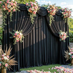 40ft x 15ft Black Wrinkle Free Backdrop Curtains for Wedding Party Backdrops Curtain Drapes Fabric Decorations Photo Back Drop Cloth for Baby Shower Photography Stage Reception - Image 2