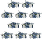 NUPTIO Flower Balls for Centerpieces, Dusty Blue & White Artificial Rose by Nuptio