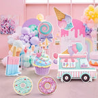 7 Pcs Large Candyland Party Decorations with Stands, Dessert Props - Image 4