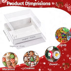 6x6x1.25 Inches 50PCS Treat Boxes with Clear Display Lid - Image 2