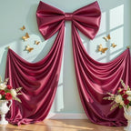 Big Burgundy Bow Backdrop Large Maroon Bow Decor Gift Bows Birthday Decorations 48x24x120 Inches Giant Bow Birthday Party Backdrop for Wedding Baby Shower Photography Coquette Room Decor - Image 7