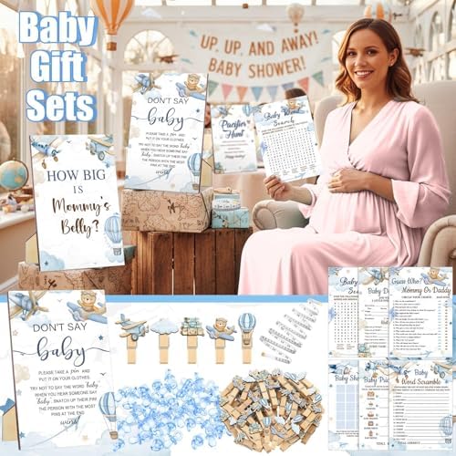Sherr 476 Pcs Airplane Baby Shower Game Set, 9 Style Baby Shower Activities - Image 6