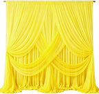 40ft x 10ft Yellow Backdrop Curtain Drapes, Wrinkle-Free Sheer Chiffon Fabric Photo Backgroud Panels for Wedding Arch Party Ceremony Stage Photography Decoration by WishCare