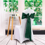 100 Pieces Emerald Green Satin Chair Sashes for Wedding Reception Party Hotel Home Kitchen Decoration-Emerald Green - Image 4