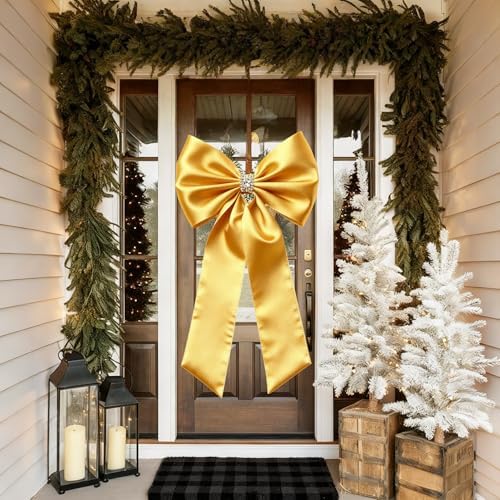 Meseey Giant Satin Bow 27x39 Inch Extra Large Decorative Bow for Christmas Tree Topper,Party,Home Wall,Baby Shower & Birthday Decor（Gold - Image 5
