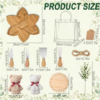 37Pcs Baby Shower Prizes for Game Winners Lotus Cheese Board Fork Butter Spreaders straight knife spatula Coasters Towel Artificial Eucalyptus Stems Cards and Gift Bags for Guests Bridal Birthday,3Set - Image 3