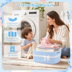 10 Pack Blue Gift Baskets Empty Woven, Cotton Rope Small Basket with Handles, Baby Boy Shower Nursery Organizer, Father's Day Graduation Includes Clear Bags and Bows - Image 5