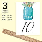 Mason Jar Design Table Number Cards Double Sided Party Table Numbers for Reception Baby Shower Anniversary Birthday Bridal Party 4x6 100 Pcs - Image 4