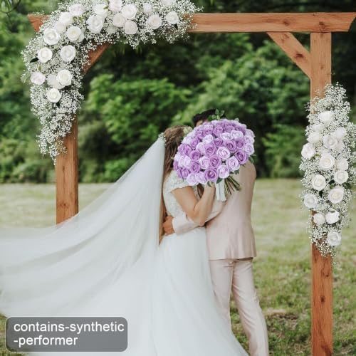50 PCS Purple Roses Artificial Flowers, Fake Roses with Stem Realistic Silk Roses for DIY Wedding Bouquets Table Centerpieces Arrangements Baby Shower Birthday Home Decor Valentine's Day Gift for Her - Image 6