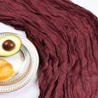 12 Pack 10Ft Burgundy Cheesecloth Table Runner 23 x 120 Inch - Image 5