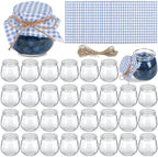 Mini Yogurt Jars, 3.4 oz Glass Bottles with Plastic Lids for Jam, 30 Sets by Unknown