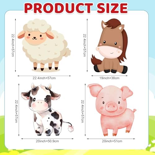 Gemscream 4 Pcs Large Farm Animals Decorations - Image 2