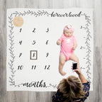 Pondering Pine Organic Baby Monthly Milestone Blanket Boy or Girl - Months Blanket with Wood Frame and Newborn Announcement Disc - Growth Chart for 1-12 Month Milestones, Gender Neutral, 47”x47” - Image 4