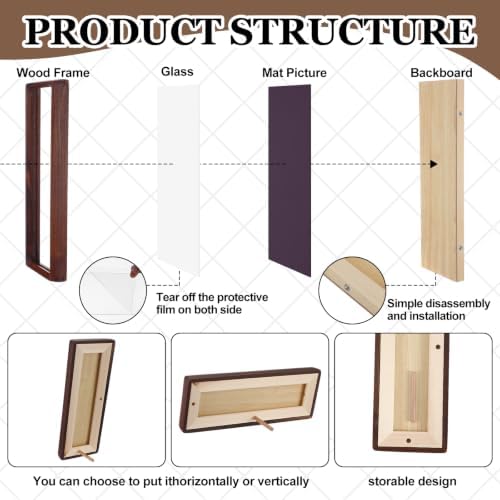 Lineshading 2 Pcs Walnut Wood Photo Strip Frames 12×4in Photobooth Frame - Image 5