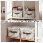 2 Pack Sage Green Floral Storage Bin with Lids, 15x10x10 Inch - Image 2