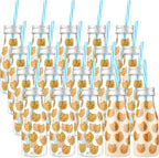 Yungyan 20 Pcs Plastic Cookies Milk Bottles with Straws and Lids Small Clear Milk Jar with Lids Mini Juice Bottles and 300 Sticker Labels for Theme Birthday Party Baby Shower by Yungyan